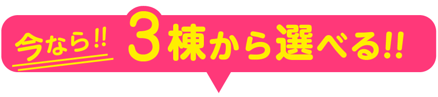 今なら3棟から選べる